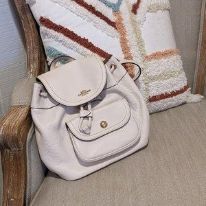White Coach Leather Mini Pennie Backpack